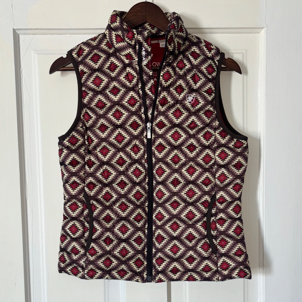 Ariat Women's Red and Cream Patterned Vest